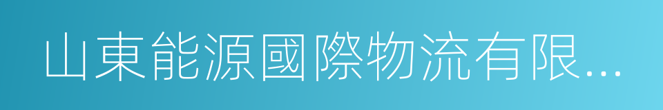 山東能源國際物流有限公司的同義詞