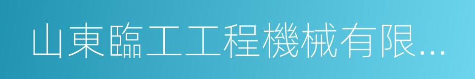 山東臨工工程機械有限公司的同義詞