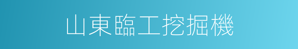 山東臨工挖掘機的同義詞