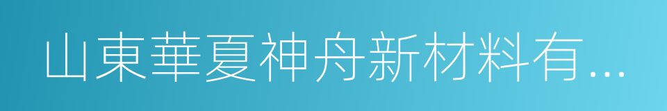 山東華夏神舟新材料有限公司的同義詞