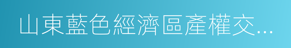 山東藍色經濟區產權交易中心的同義詞