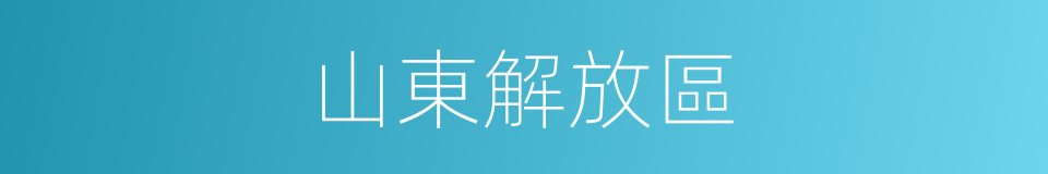 山東解放區的同義詞