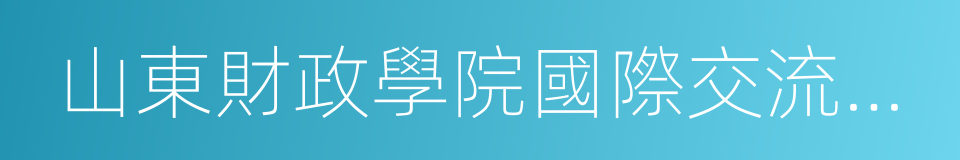 山東財政學院國際交流學院的同義詞