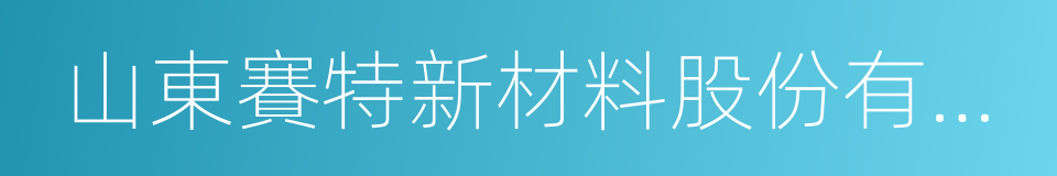 山東賽特新材料股份有限公司的同義詞