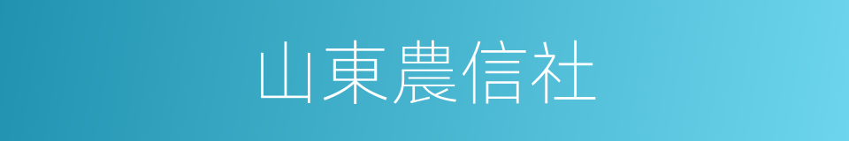 山東農信社的同義詞