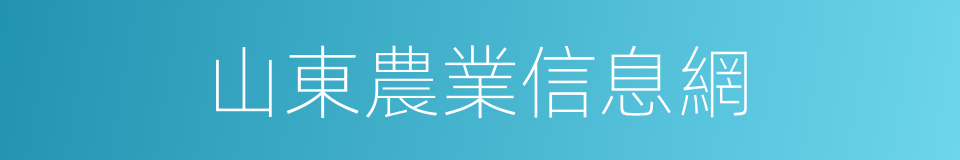 山東農業信息網的同義詞