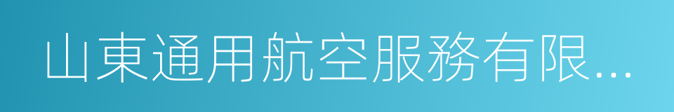 山東通用航空服務有限公司的同義詞