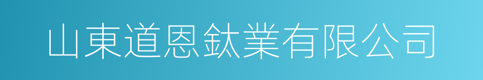 山東道恩鈦業有限公司的同義詞