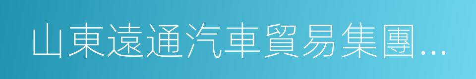 山東遠通汽車貿易集團有限公司的同義詞