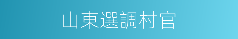 山東選調村官的同義詞