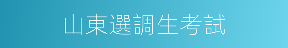 山東選調生考試的同義詞