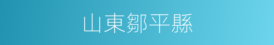 山東鄒平縣的同義詞