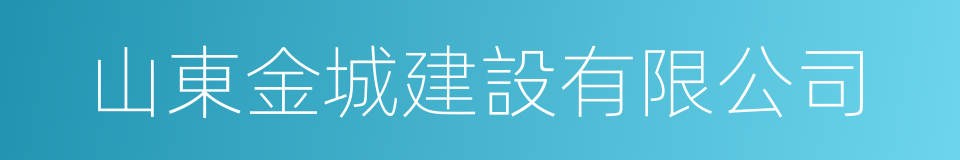 山東金城建設有限公司的同義詞