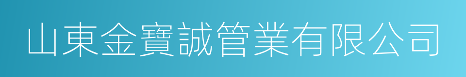 山東金寶誠管業有限公司的同義詞