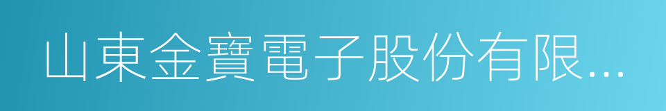 山東金寶電子股份有限公司的同義詞