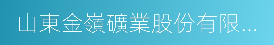 山東金嶺礦業股份有限公司的同義詞