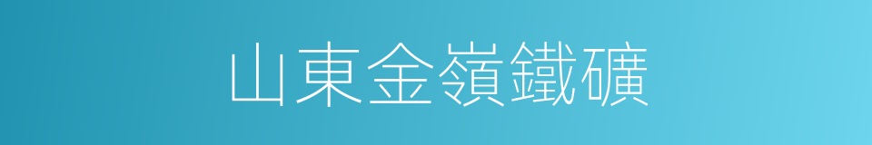 山東金嶺鐵礦的同義詞