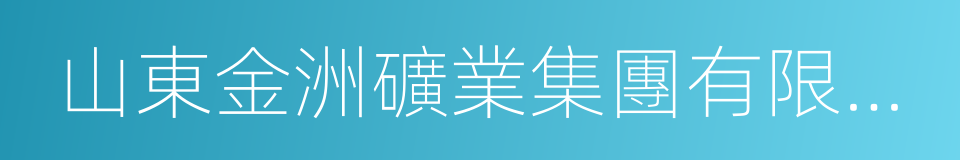 山東金洲礦業集團有限公司的同義詞