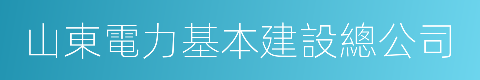 山東電力基本建設總公司的同義詞