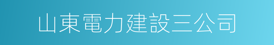 山東電力建設三公司的同義詞