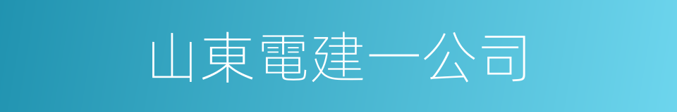 山東電建一公司的同義詞