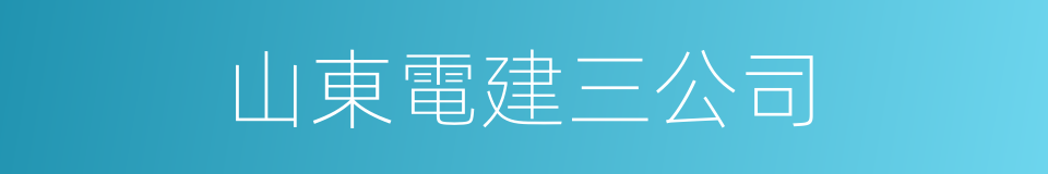 山東電建三公司的同義詞