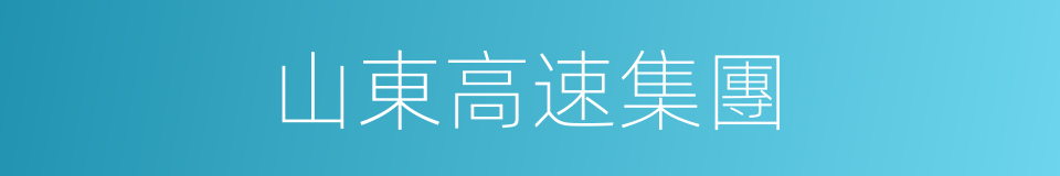 山東高速集團的同義詞