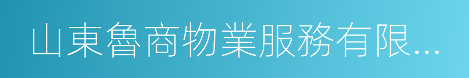 山東魯商物業服務有限公司的同義詞