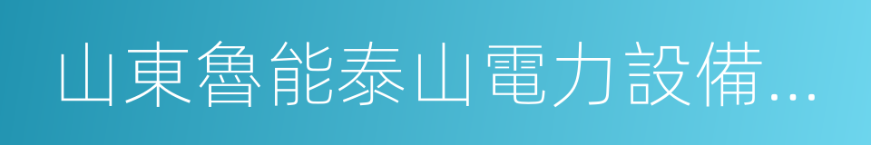 山東魯能泰山電力設備有限公司的同義詞