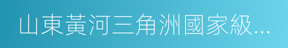 山東黃河三角洲國家級自然保護區的同義詞