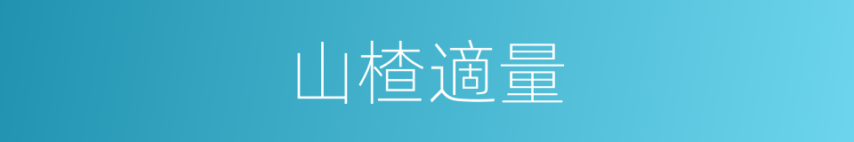 山楂適量的同義詞