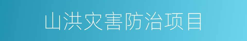 山洪灾害防治项目的同义词