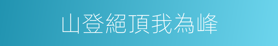 山登絕頂我為峰的同義詞