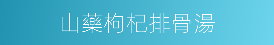 山藥枸杞排骨湯的同義詞