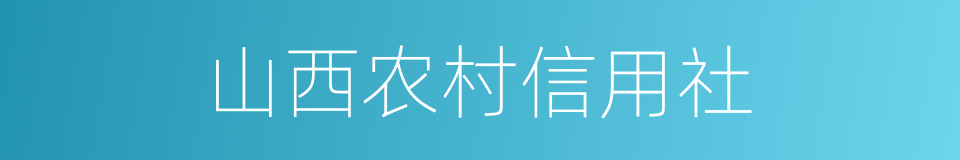 山西农村信用社的同义词