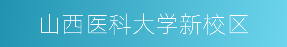 山西医科大学新校区的同义词