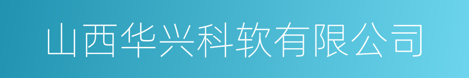 山西华兴科软有限公司的同义词