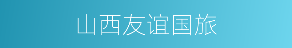 山西友谊国旅的同义词