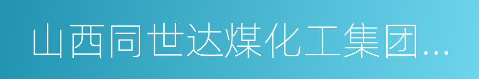 山西同世达煤化工集团有限公司的同义词