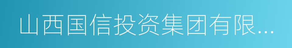 山西国信投资集团有限公司的同义词