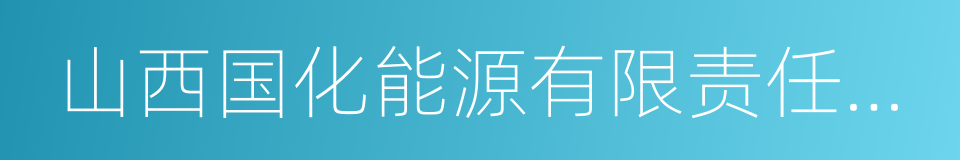 山西国化能源有限责任公司的同义词