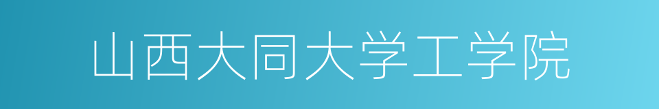 山西大同大学工学院的同义词