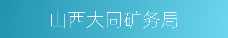山西大同矿务局的同义词
