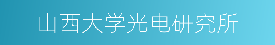 山西大学光电研究所的同义词