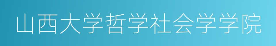 山西大学哲学社会学学院的同义词