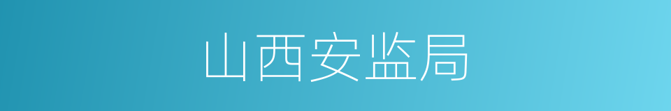 山西安监局的同义词