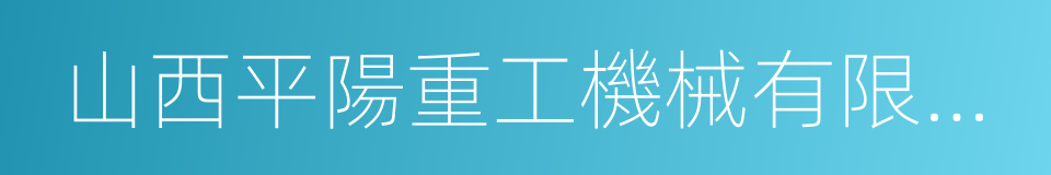 山西平陽重工機械有限責任公司的同義詞