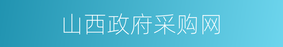 山西政府采购网的同义词