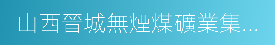 山西晉城無煙煤礦業集團有限公司的同義詞