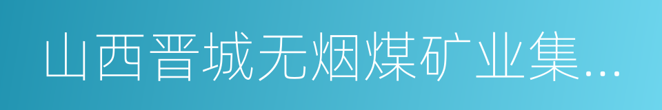 山西晋城无烟煤矿业集团有限公司的同义词